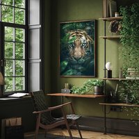 Tiger Portrait Im Dschungel Poster Premium Ap3043/Animal Art Wandbild Wandbilder Tiger Portrait Im Dschungel Poster Premium Ap3043/Animal Art Wandbild Wandbilder von PapergramArt