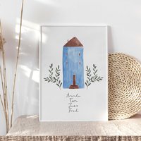 Geschenk Zum Umzug "New Home Blaues Haus" Geschenk Zum Umzug "New Home Blaues Haus" von PaperlandscapeShop