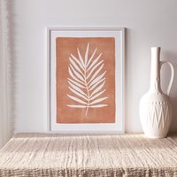 Kunstdruck "Palmblatt Terracotta" von PaperlandscapeShop