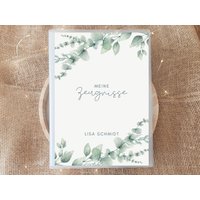 Personalisierte Zeugnismappe Eukalyptus Mit Name, Boho Geschenk Einschulung Mädchen, Florale Dokumentenmappe Geschenkidee Schulkind von PaperlaneByEssi