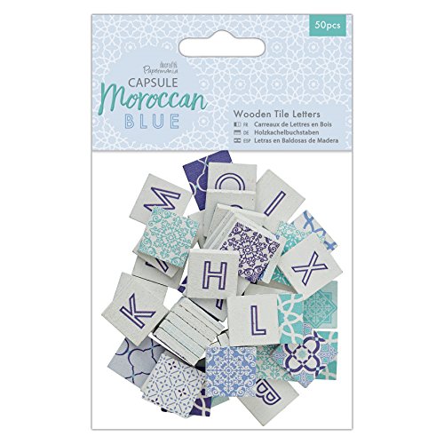 Papermania Capsule, holz, Marokkoblau, Wooden Tile Letters (50 pieces) von Papermania