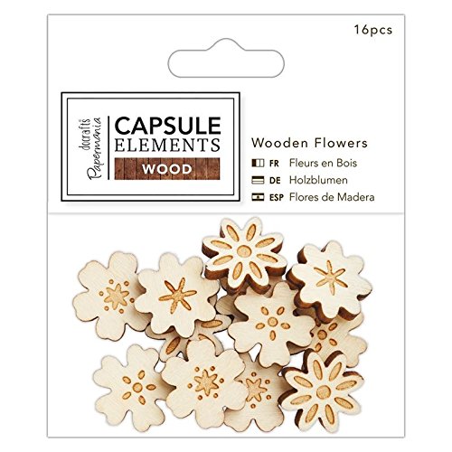 Elements Holz Papermania Rustikal Craft Collection - Holz Blumen (16) von Papermania