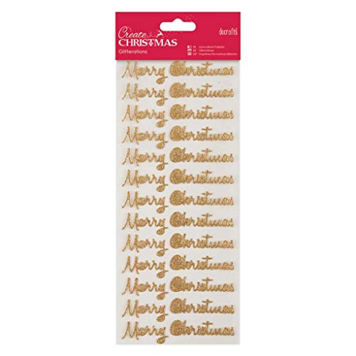 Papermania Glitterations Stickers - Frohe Weihnachten - Gold von Papermania