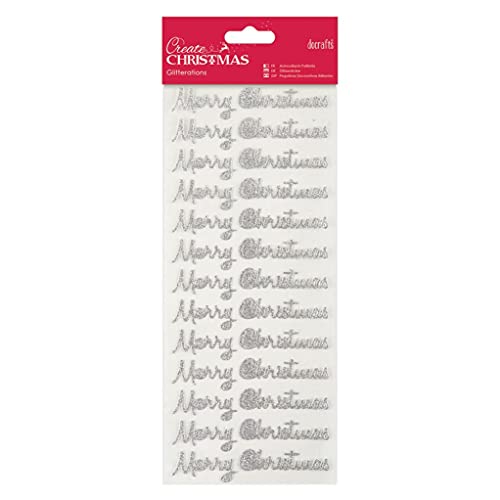 Papermania Glitterations Stickers - Frohe Weihnachten - Silber von Papermania