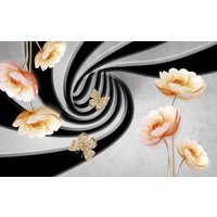 Papermoon Fototapete "Abstrakt 3D Effekt mit Blumen" von Papermoon