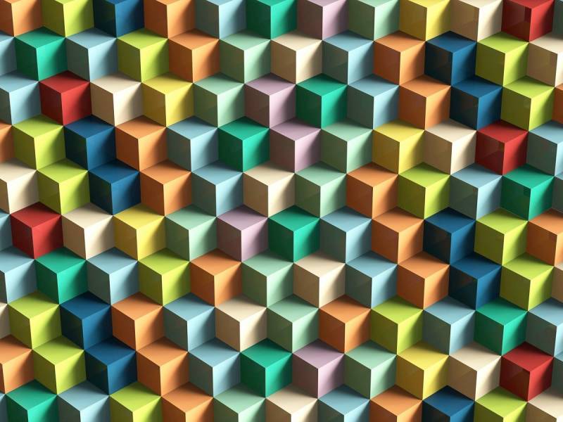 Papermoon Fototapete Abstrakt bunte Würfel Papermoon Fototapete Abstrakt bunte Würfel von Papermoon