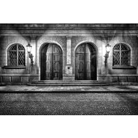 Papermoon Fototapete "Alte Türen Schwarz & Weiß" von Papermoon