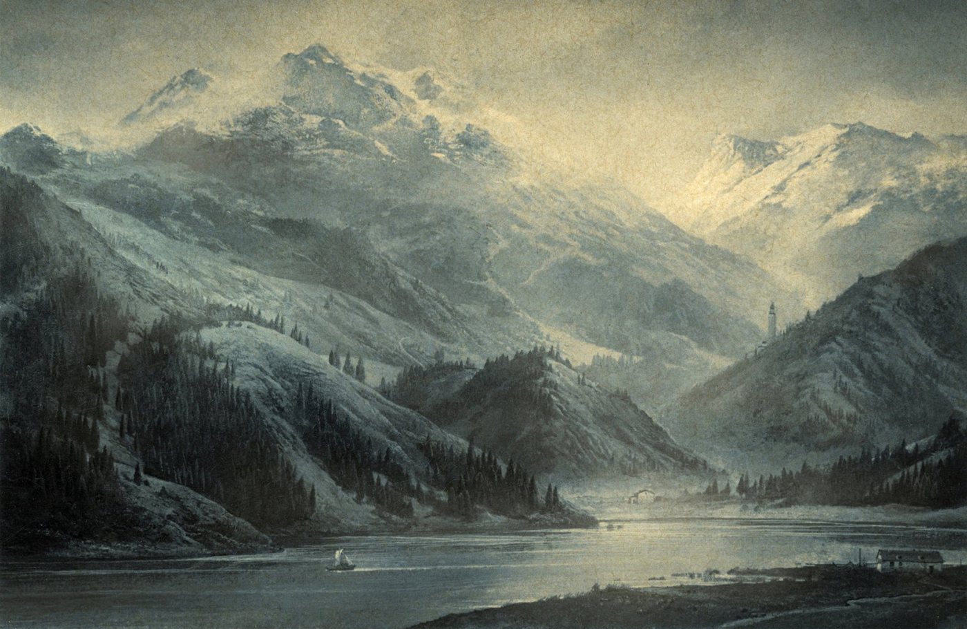 Papermoon Fototapete BERGE-NATUR LANDSCHAFT WALD SEE GEBIRGE VINTAGE TAPETE Papermoon Fototapete BERGE-NATUR LANDSCHAFT WALD SEE GEBIRGE VINTAGE TAPETE von Papermoon