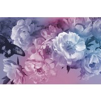 Papermoon Fototapete "BLUMEN ABSTRAKT-MUSTER DESIGN ROSEN BLUMEN DECOR RETRO" von Papermoon