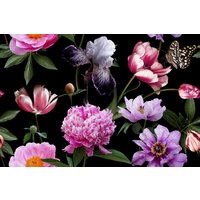 Papermoon Fototapete "BLUMEN ABSTRAKT-MUSTER DESIGN ROSEN BLUMEN DECOR RETRO" von Papermoon