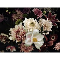 Papermoon Fototapete "BLUMEN ABSTRAKT-MUSTER DESIGN ROSEN BLUMEN DECOR RETRO" von Papermoon