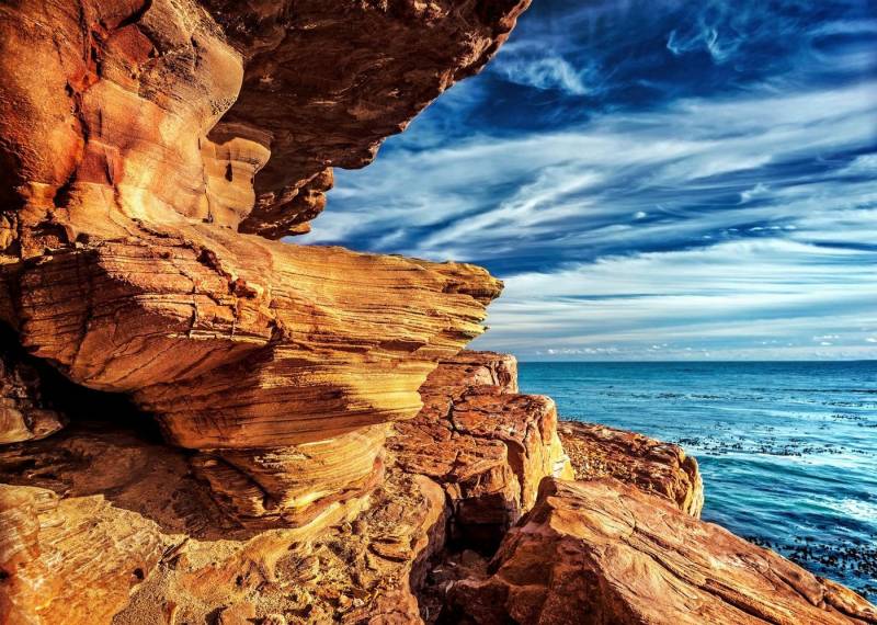 Papermoon Fototapete CAP HALB-INSEL-STRAND KLIPPEN KÜSTE WALD MEER GEBIRGE von Papermoon