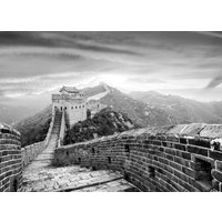 Papermoon Fototapete "Chinesische Mauer Schwarz & Weiß" von Papermoon