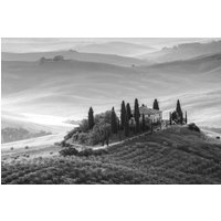 Papermoon Fototapete "Italien Landschaft Schwarz & Weiß" von Papermoon