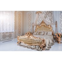 Papermoon Fototapete "KÖNIGLICHES BETT-LUXUS SCHLAFZIMMER DEKOR KLASSISCH XXL" von Papermoon