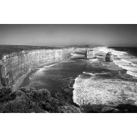 Papermoon Fototapete "Küste schwarz & weiß" von Papermoon