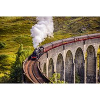 Papermoon Fototapete "LOKOMOTIVE-HERBST NATUR LANDSCHAFT ZUG VINTAGE DAMPFLOK" von Papermoon