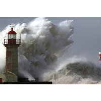 Papermoon Fototapete "Lighthouse in Storm" von Papermoon
