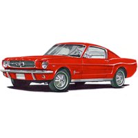 Papermoon Fototapete "MUSTANG FASTBACK 1965-VINTAGE AUTO ILLUSTRATION RETRO" von Papermoon