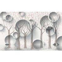 Papermoon Fototapete "Muster mit Bäumen" von Papermoon