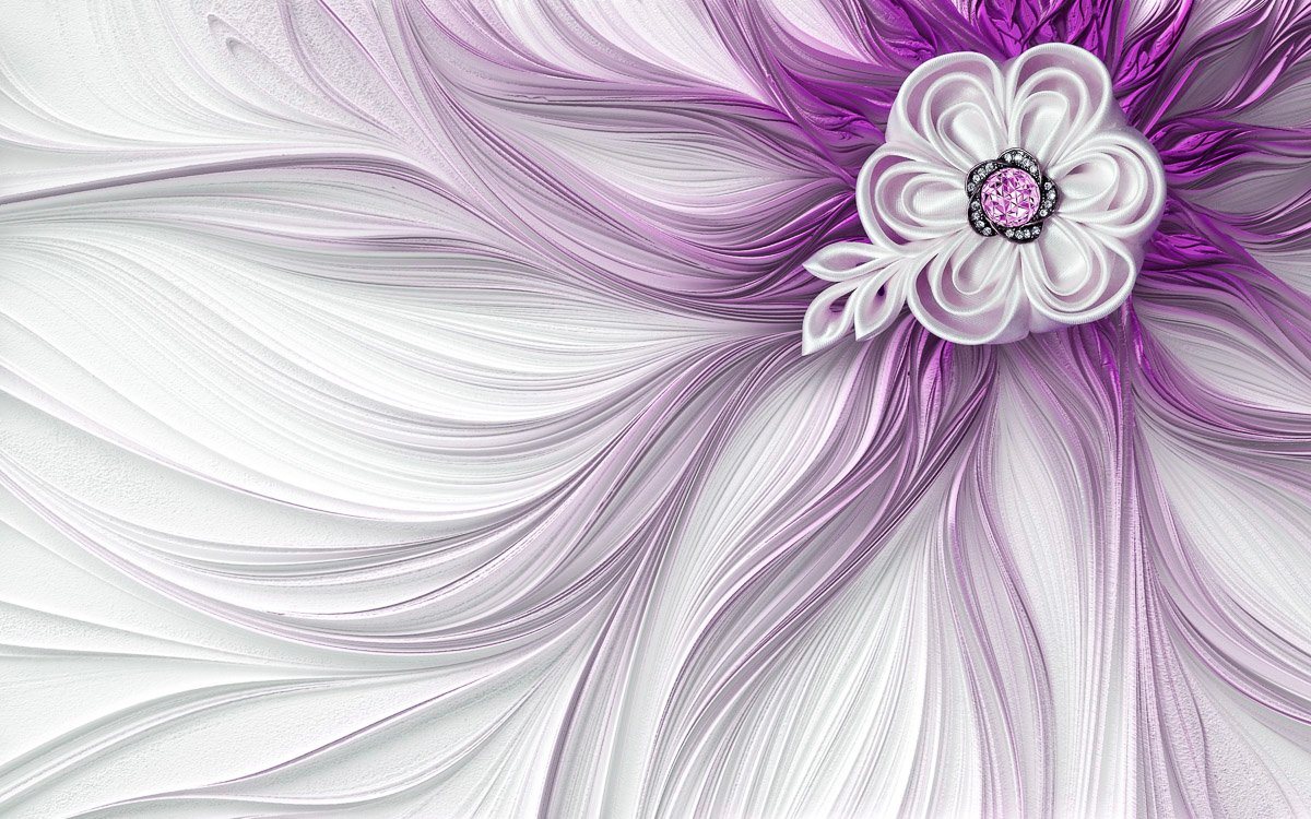 Papermoon Fototapete Muster mit Blumen lila von Papermoon