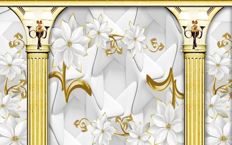 Papermoon Fototapete Muster mit Blumen von Papermoon