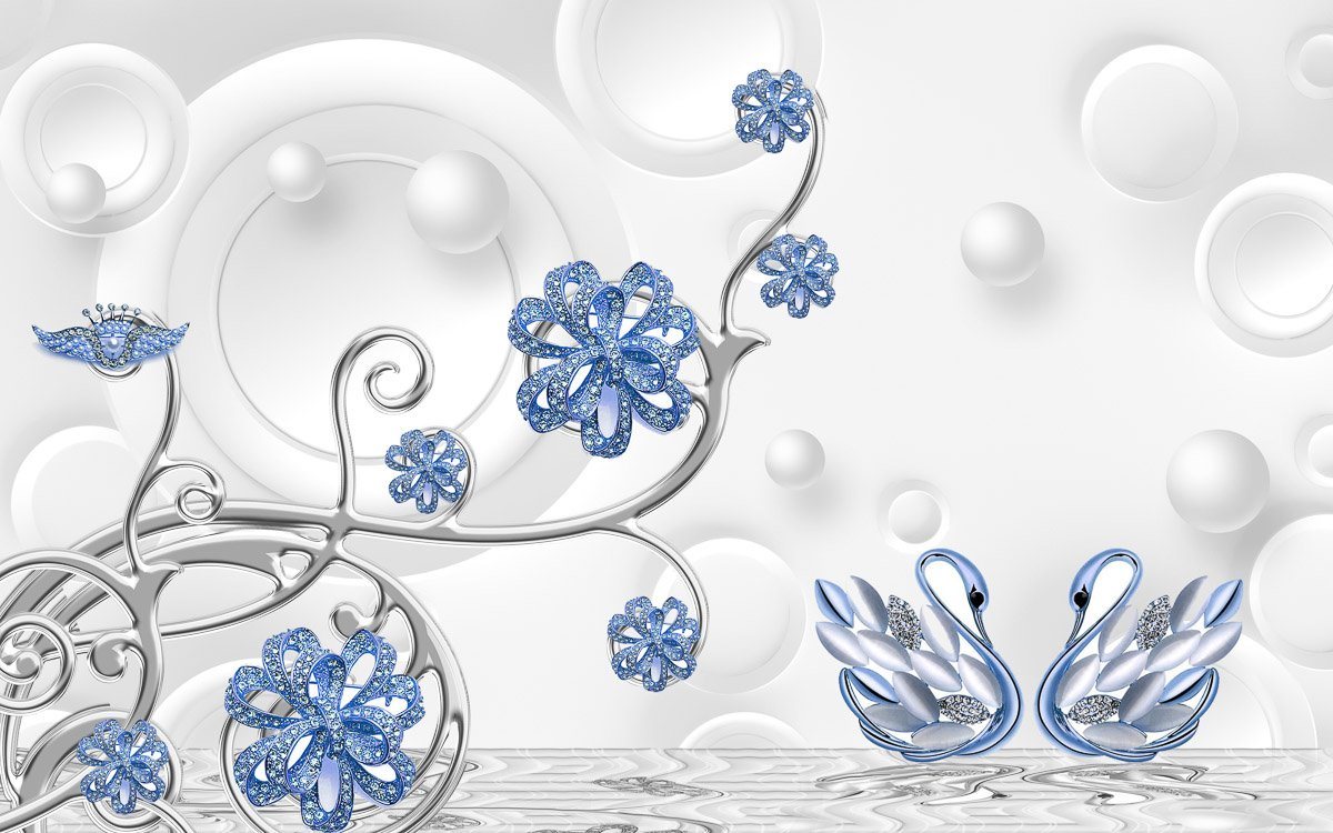 Papermoon Fototapete Muster mit Blumen von Papermoon