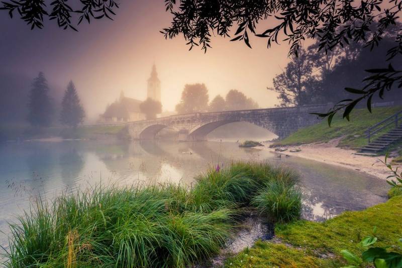 Papermoon Fototapete Nebliger Teich Papermoon Fototapete Nebliger Teich von Papermoon