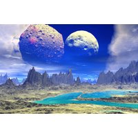 Papermoon Fototapete "PLANETEN-FUTURISTISCH WELTRAUM MOND GALAXIE UNIVERSUM" von Papermoon