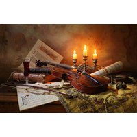 Papermoon Fototapete "Photo-Art ANDREY MOROZOV, STILLLEBEN MIT VIOLINE UND KERZEN" Papermoon Fototapete "Photo-Art ANDREY MOROZOV, STILLLEBEN MIT VIOLINE UND KERZEN" von Papermoon