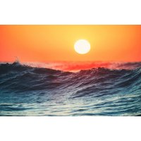 Papermoon Fototapete "SONNENUNTERGANG-NATUR LANDSCHAFT MEER STRAND SEE OZEAN" von Papermoon