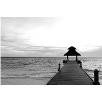Papermoon Fototapete "Strand schwarz & weiß" von Papermoon