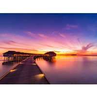 Papermoon Fototapete "Sunset Pier Maldives" von Papermoon