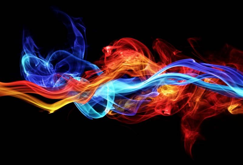 Papermoon Fototapete VLIES-Tapete Premium "Feuer rot blau", Kleister KOSTENLOS, reduziert, 3D-Effekt, restlos trocken abziehbar, (2524), Wandtapete Bild Dekoration Wand-Dekor Motiv Tapete Poster von Papermoon