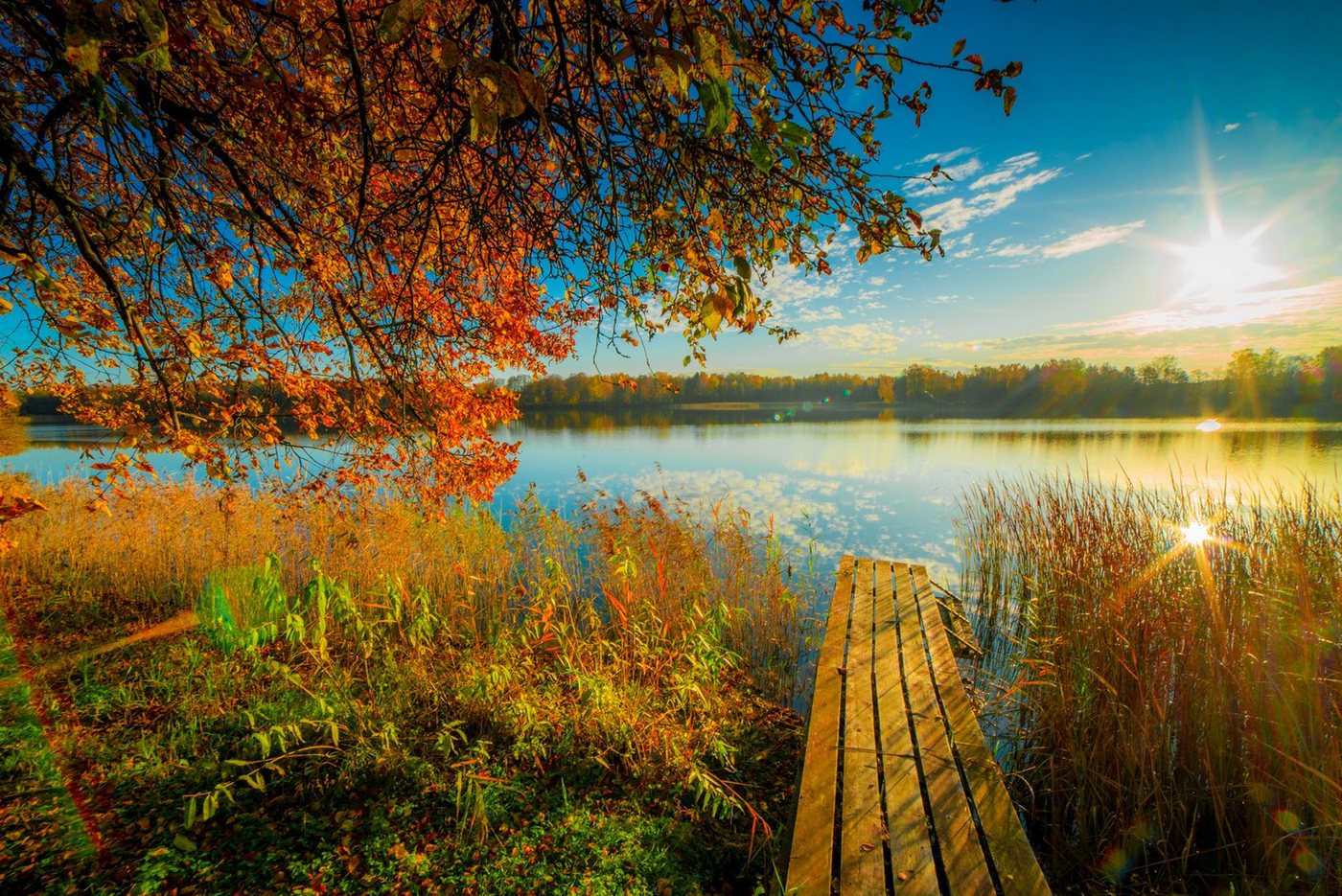 Papermoon Fototapete VLIES-Tapete Premium "See", Kleister KOSTENLOS, reduziert, 3D-Effekt, restlos trocken abziehbar, (5520), Wandtapete Bild Dekoration Wand-Dekor Motiv Tapete Poster von Papermoon