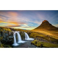 Papermoon Fototapete "WASSERFALL-NATUR LANDSCHAFT BERGE GEBIRGE SEE ALPEN XXL" von Papermoon