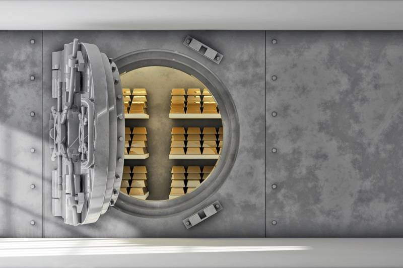 Papermoon Fototapete tresor mit Goldbarren Papermoon Fototapete tresor mit Goldbarren von Papermoon