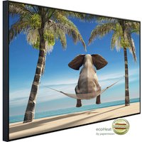 papermoon Infrarotheizung »EcoHeat - Elefant auf Hängematte an Strand«, Matt-Effekt - bunt von papermoon