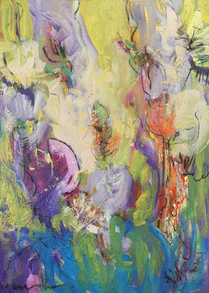 Papermoon Poster Abstract Blossom Dance, Premium-Leinwanddruck mit UV-beständigen Tinten für intensive Farben von Papermoon