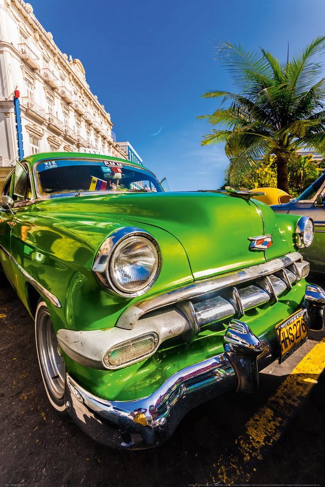 Papermoon Poster POSTER Nr.073 Havana Classic Car, 61 X 91,5 CM, (Old car, Auto), genormte Postergröße für Rahmen, Bild Dekoration Wanddeko Motiv Tapete von Papermoon