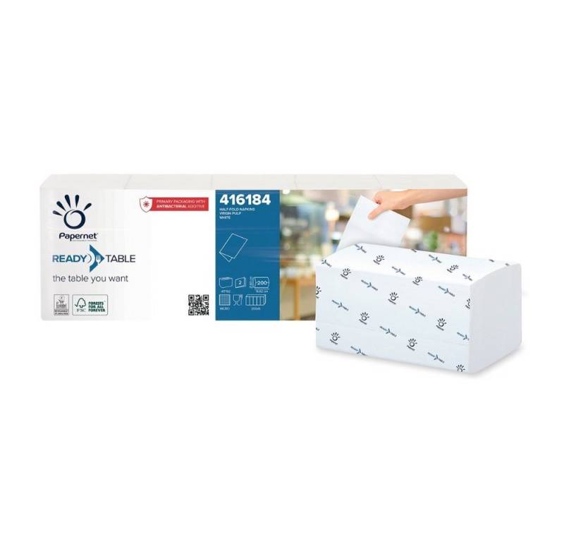 Papernet® Einmal-Waschhandschuh Papernet ½ Falz Servietten mit Ready Table Technologie, 416184 von Papernet®