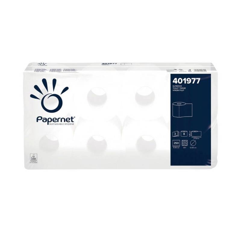 Papernet® Toilettenpapier Papernet Toilettenpapier 401977, 8 Rollen, 3-lagig von Papernet®