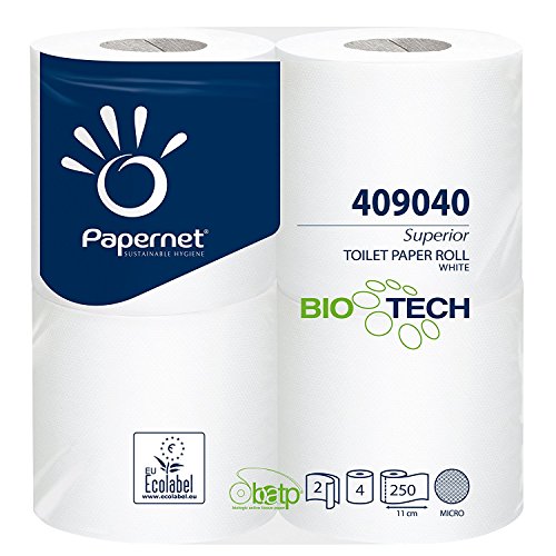 20 Rollen im Paket BIO TECH Toilettenpapier 2-lagig/250 Blatt für Boot, Chemietoiletten, Wohnwagen, Wohnmobile und Caravan von Papernet