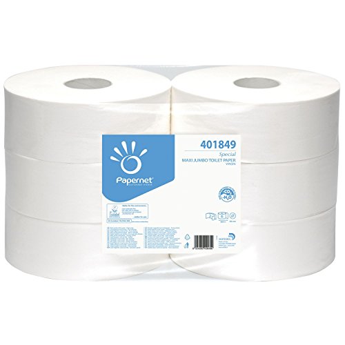 PAPERNET Special Jumbo Toilettenpapier perforiert 2-lagig weiß Inhalt 6 Rollen, 6 Stück,401849 PAPERNET Special Jumbo Toilettenpapier perforiert 2-lagig weiß Inhalt 6 Rollen, 6 Stück,401849 von Papernet