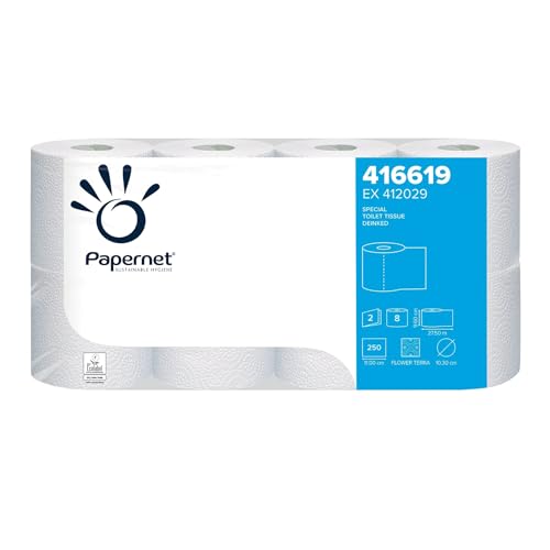 Papernet® Toilettenpapier SPECIAL, 2lagig, auf Rolle, 250 Blatt, 9,6 x 11 cm, weiß (64 Rollen), Sie erhalten 1 Karton á 64 Rollen von Papernet
