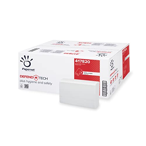Papernet Defend Tech antibakterielles Kosmetiktuch (417820) | Weich & Stark | 2-lagiges Papiertuch aus reiner Zellulose | UV-behandelt gegen Bakterien | 40 Packungen mit je 100 Blatt 20 x 21cm von Papernet