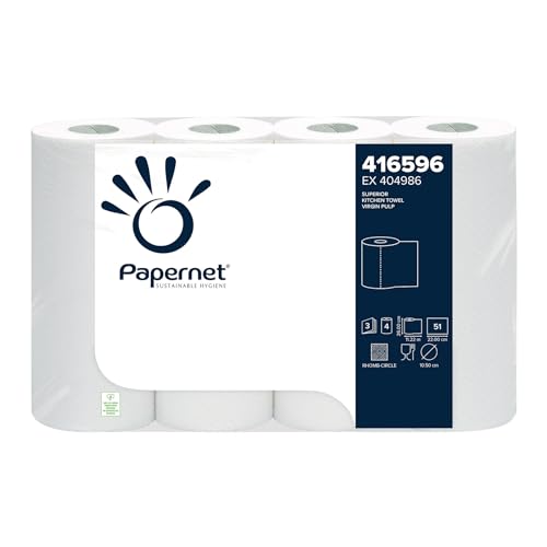 Papernet Küchenrolle 416596, 4 Rollen, 3-lagig - Karton | Karton (8 Packungen) von Papernet