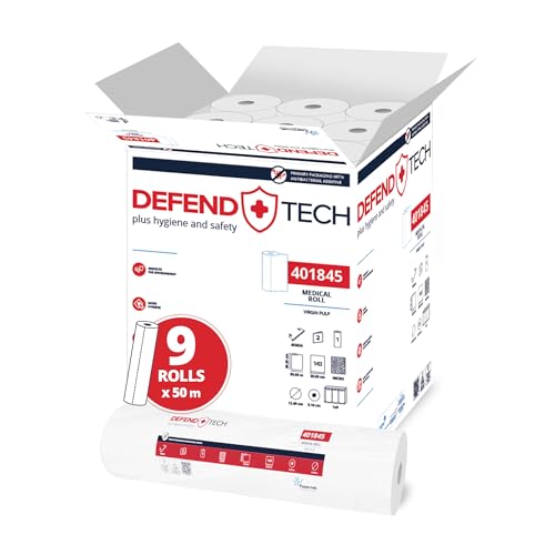 Papernet - Medizinische Liegenabdeckung 401845, 18 Rollen aus reiner Zellulose je 50 m, 2 Lagen, 1.283 Dienste von 49,2x35 cm, Rollendurchmesser 12,4 cm von Papernet
