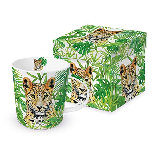 Paperproduct Design Kaffeebecher Leopard mit Geschenkbox, Tasse Tiere Tier Geschenkset, Raubkatze von Paperproduct Design
