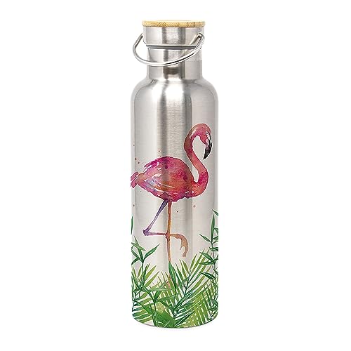 Doppelwandige Edelstahlflasche Tropical Flamingo 750ml von Paperproducts Design